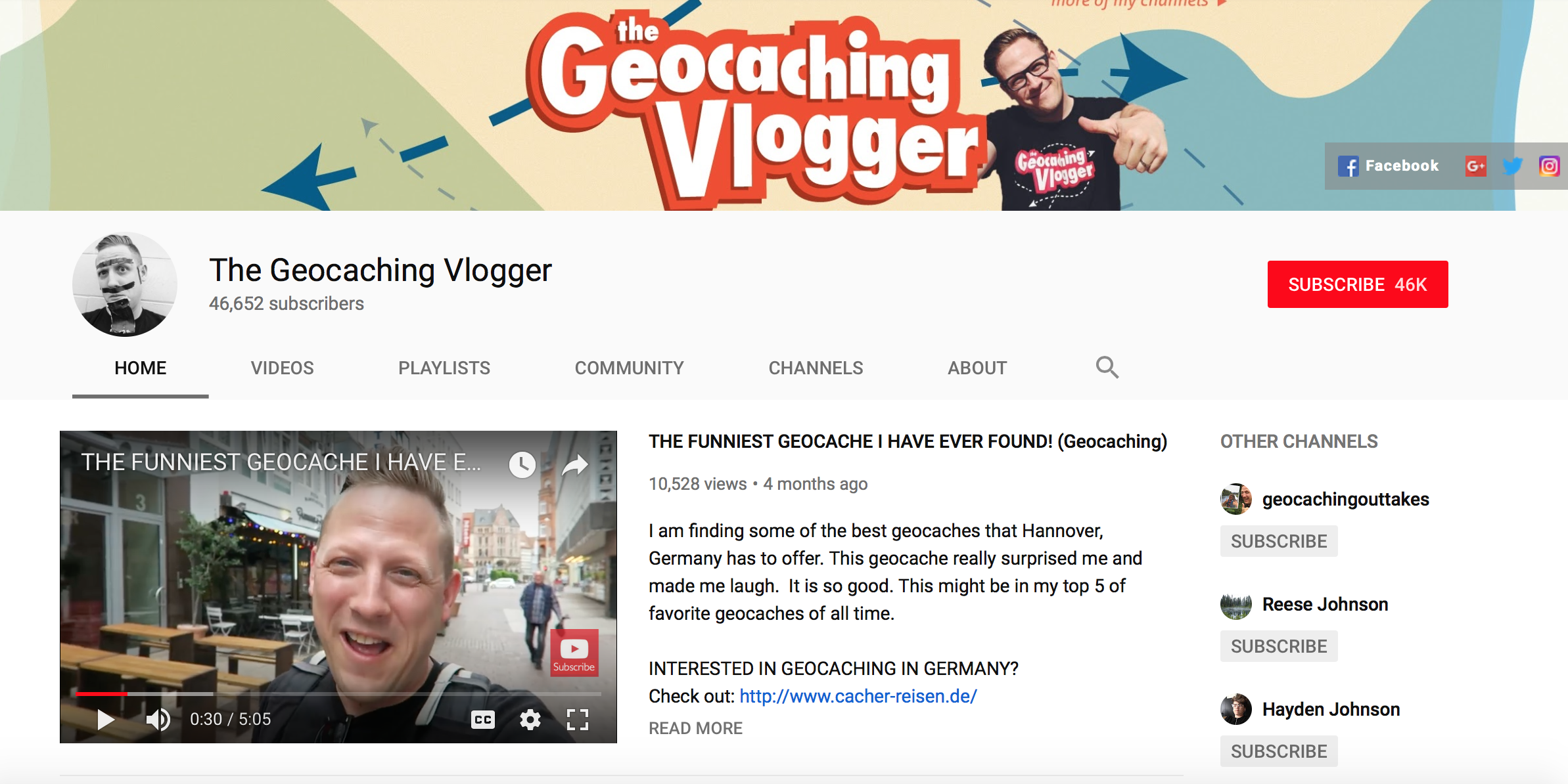 geocaching vlogger