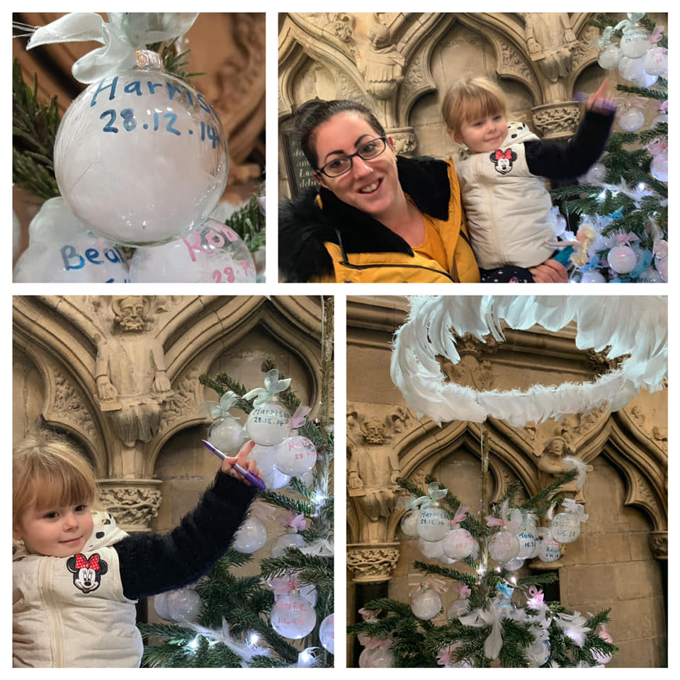 collage of robyn and Abbie's Fund tree