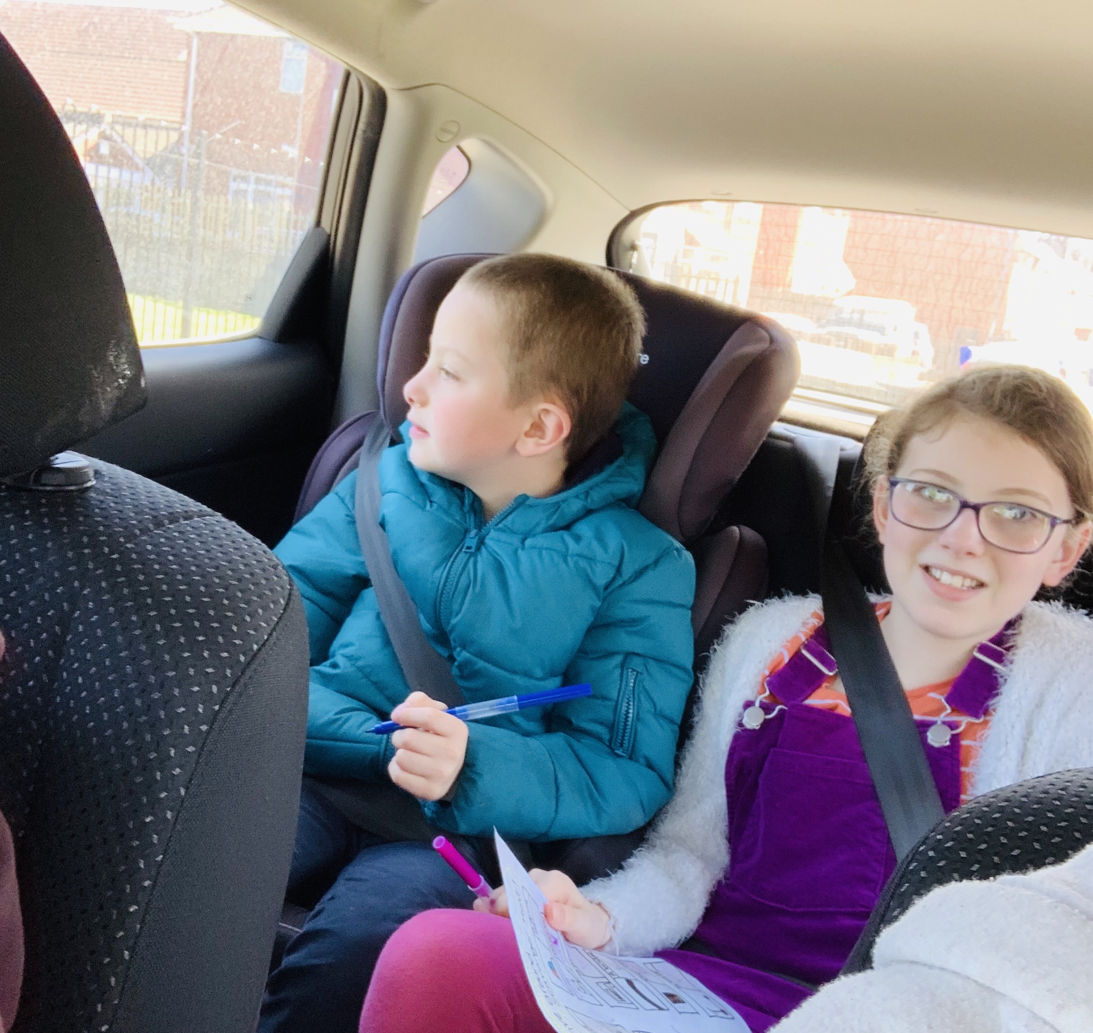 In the car